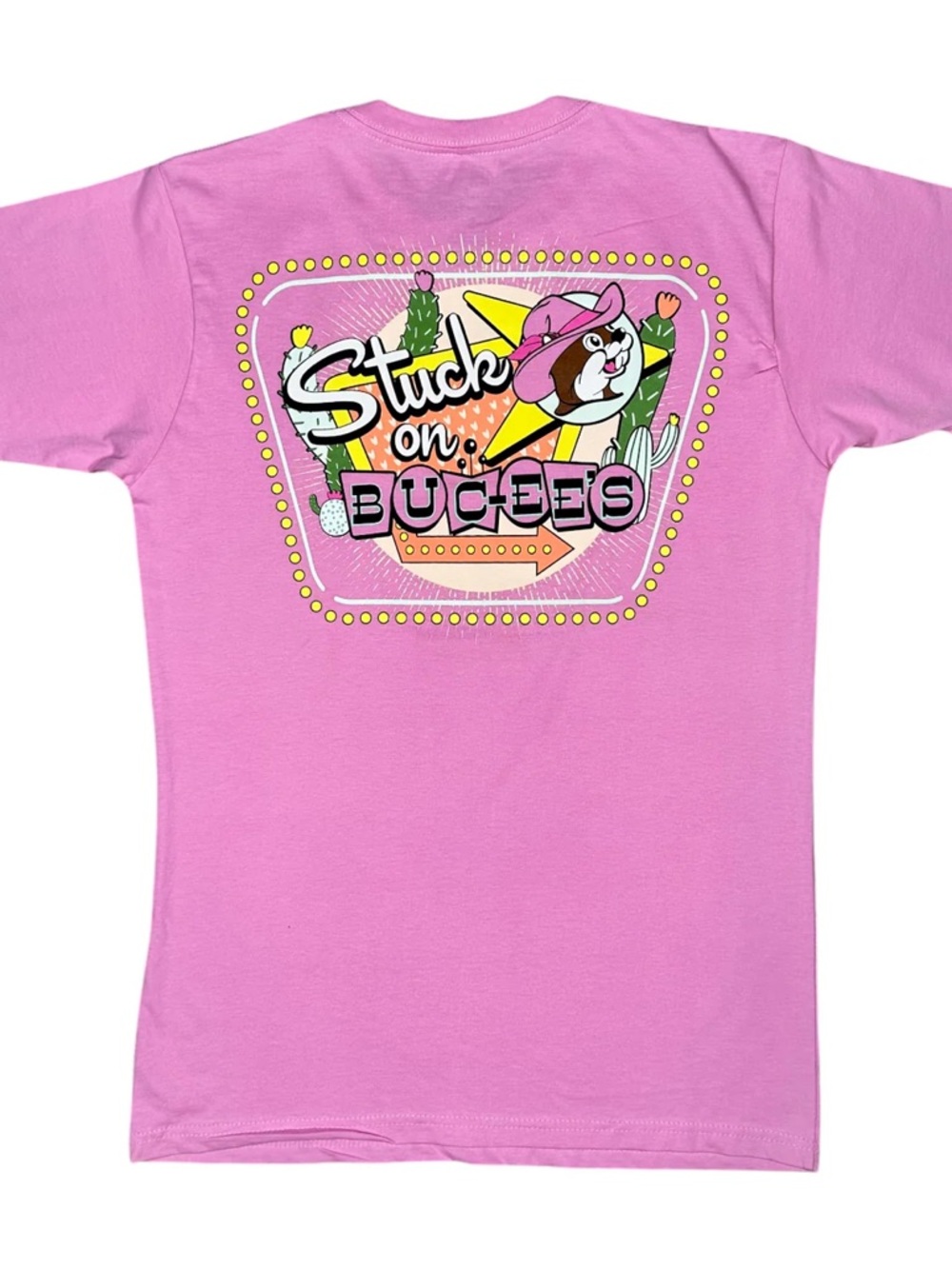 Stuck on Buc-ees Pink Graphic Short Sleeve Tee - Picture 2 of 6